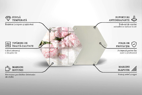 Chopping board glass Delicate roses flowers