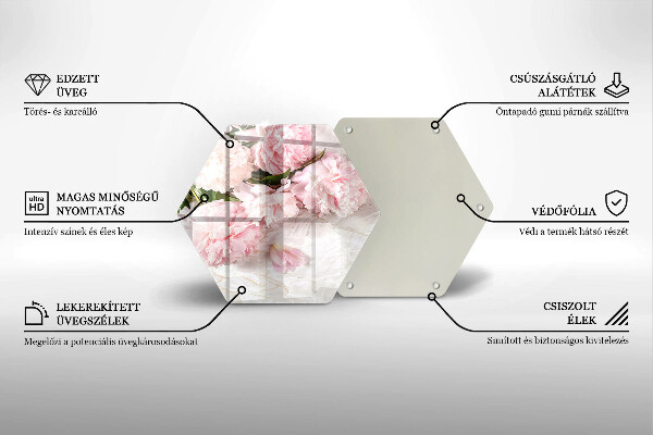 Chopping board glass Delicate roses flowers