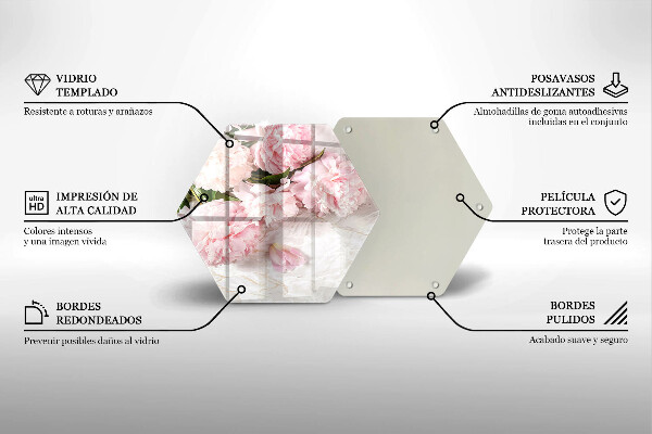 Chopping board glass Delicate roses flowers