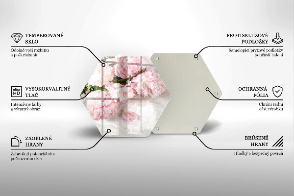 Chopping board glass Delicate roses flowers