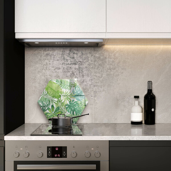 Chopping board glass Boho watercolors leaves