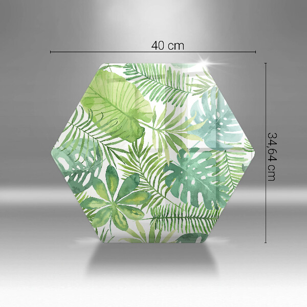 Chopping board glass Boho watercolors leaves