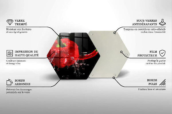 Chopping board Red peppers in water
