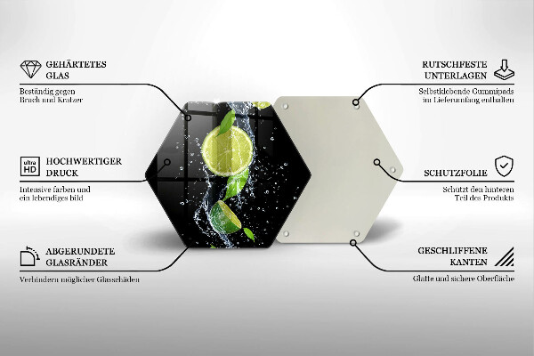 Chopping board Juicy lime in water