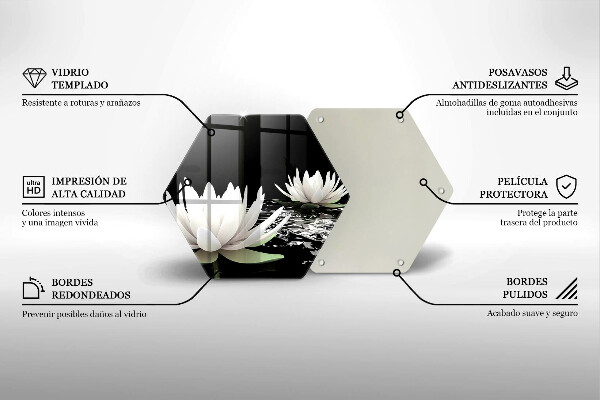 Chopping board White lilies on the water