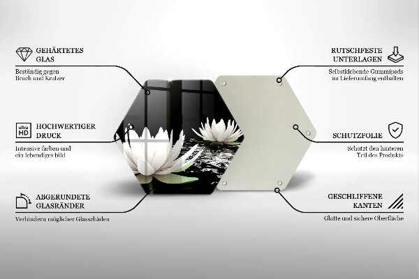 Chopping board White lilies on the water