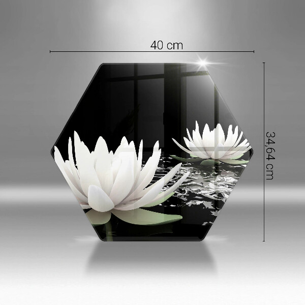 Chopping board White lilies on the water