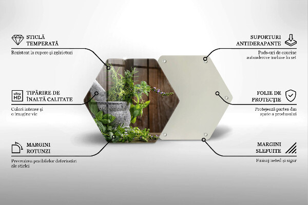 Chopping board Herbs plants and wood