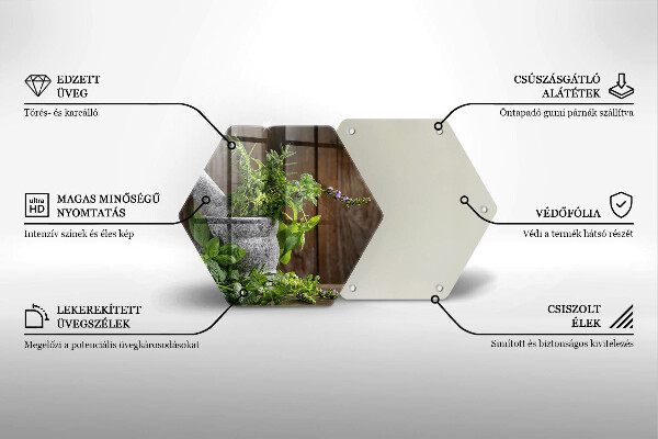 Chopping board Herbs plants and wood