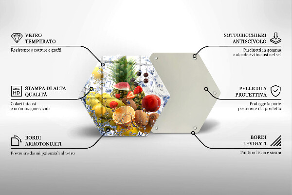 Chopping board Juicy fruit and water