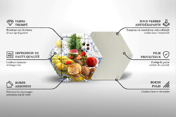 Chopping board Juicy fruit and water