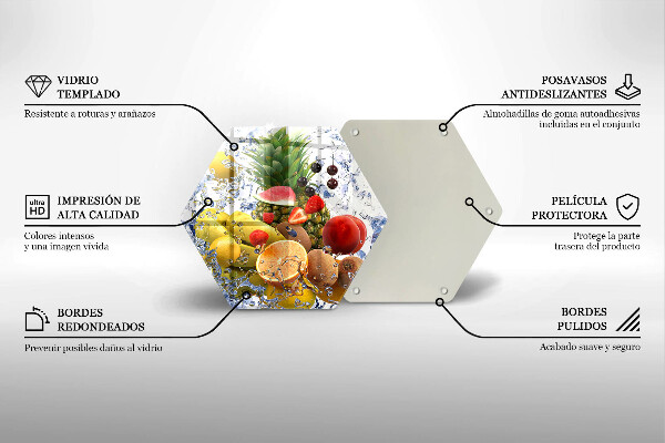 Chopping board Juicy fruit and water
