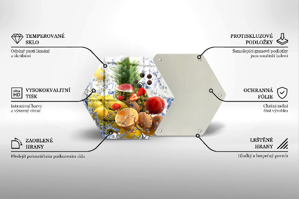 Chopping board Juicy fruit and water