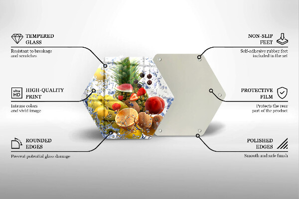 Chopping board Juicy fruit and water
