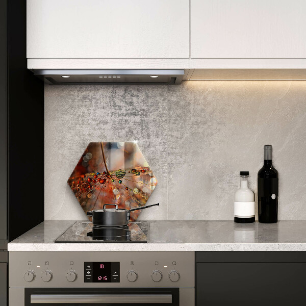 Chopping board glass Wet dandelion