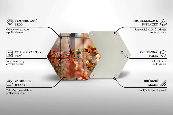 Chopping board glass Wet dandelion