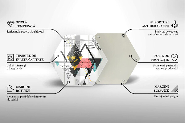 Chopping board glass Abstraction of the triangle