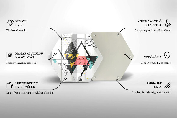 Chopping board glass Abstraction of the triangle