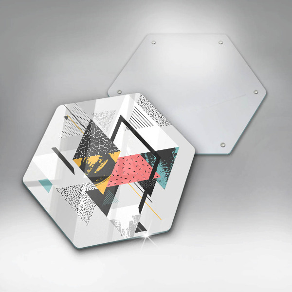 Chopping board glass Abstraction of the triangle