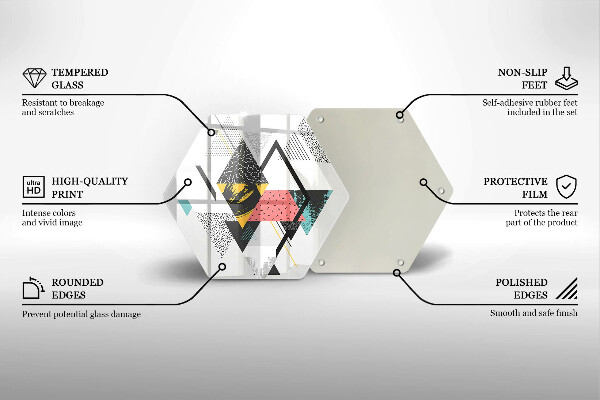 Chopping board glass Abstraction of the triangle