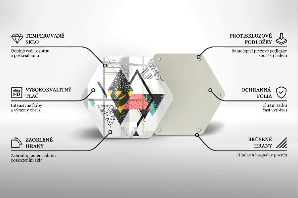 Chopping board glass Abstraction of the triangle