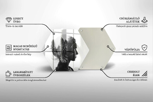 Chopping board glass Woman and forest