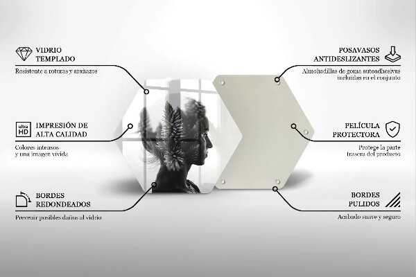 Chopping board glass Woman and forest