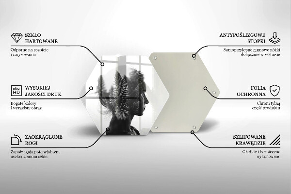 Chopping board glass Woman and forest