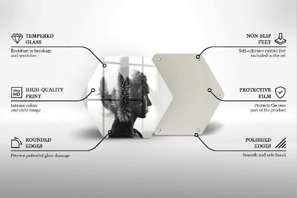 Chopping board glass Woman and forest