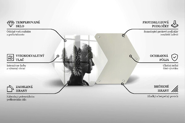 Chopping board glass Woman and forest