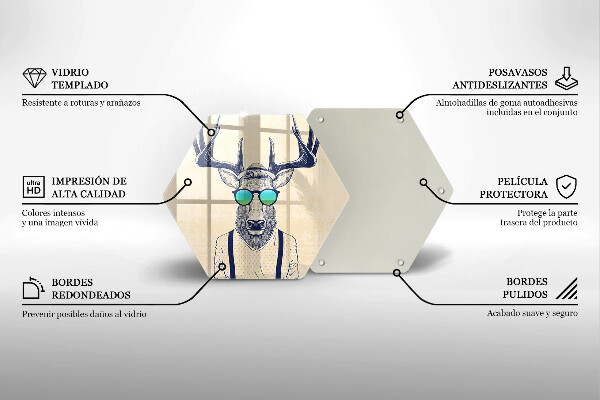 Chopping board glass Illustration Man Jeleń