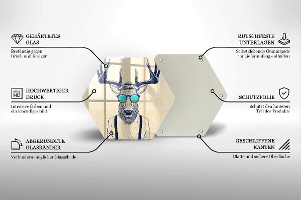 Chopping board glass Illustration Man Jeleń