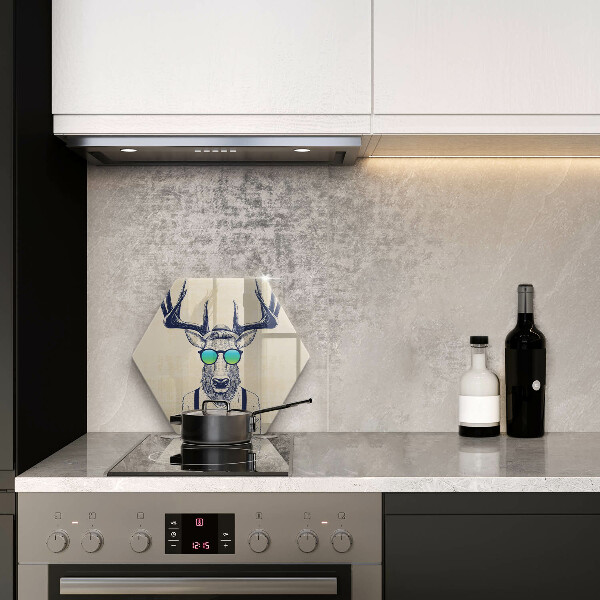 Chopping board glass Illustration Man Jeleń