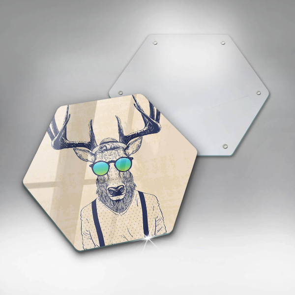Chopping board glass Illustration Man Jeleń