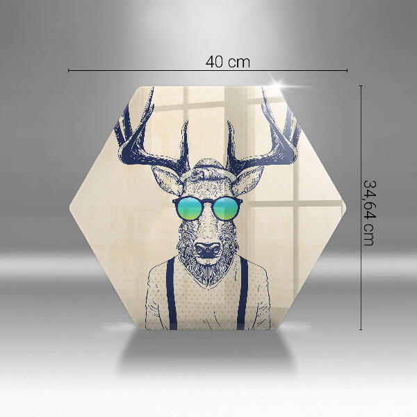 Chopping board glass Illustration Man Jeleń