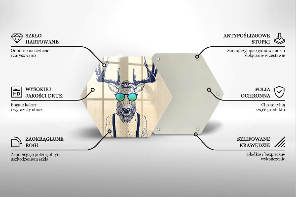 Chopping board glass Illustration Man Jeleń