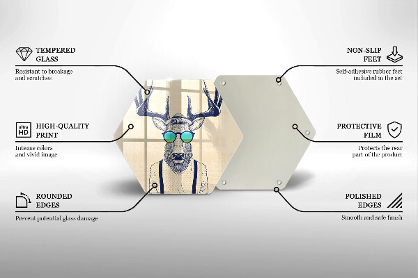 Chopping board glass Illustration Man Jeleń