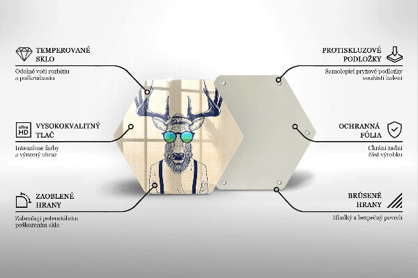 Chopping board glass Illustration Man Jeleń
