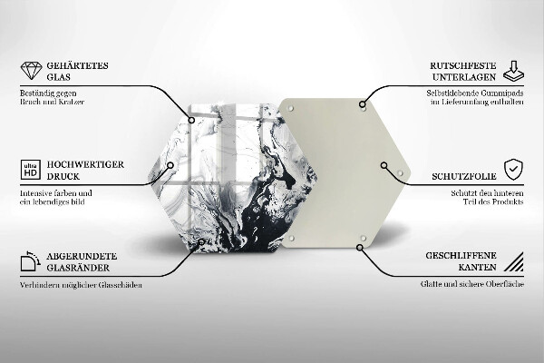 Chopping board glass Ink abstraction