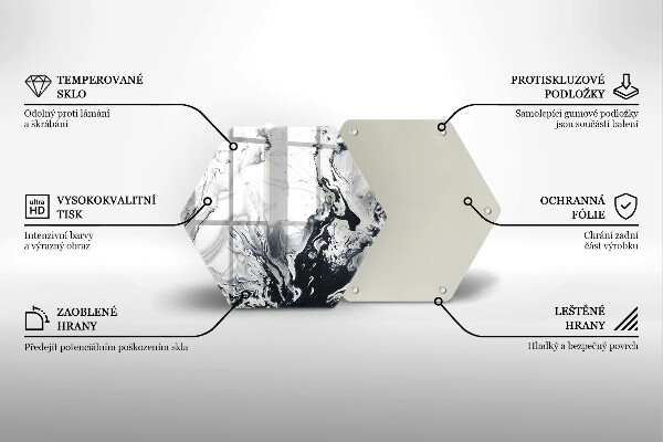 Chopping board glass Ink abstraction