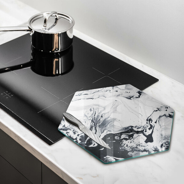 Chopping board glass Ink abstraction