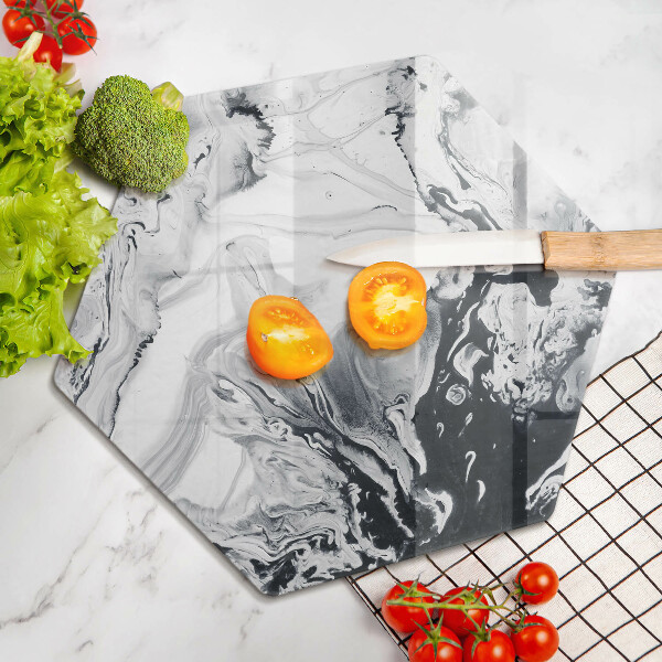 Chopping board glass Ink abstraction