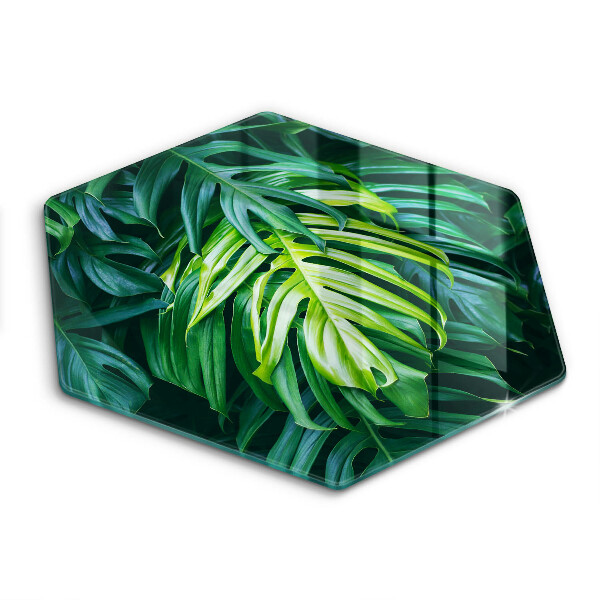 Chopping board Monstera wild leaves