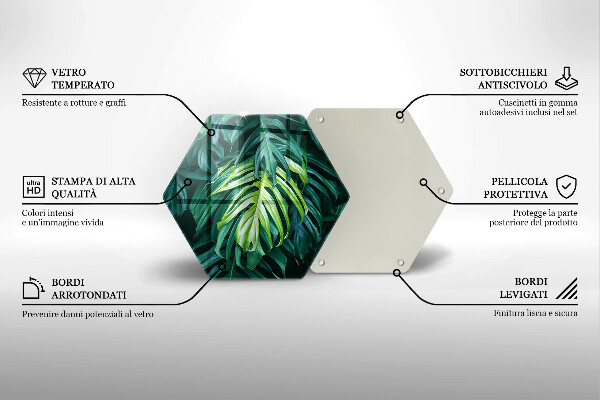 Chopping board Monstera wild leaves