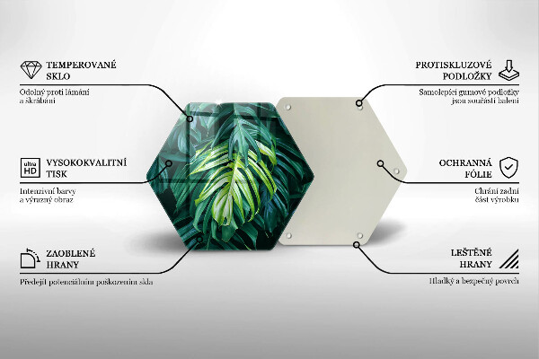 Chopping board Monstera wild leaves