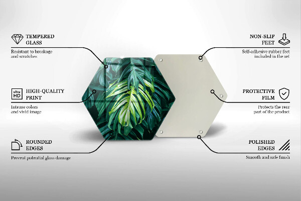 Chopping board Monstera wild leaves