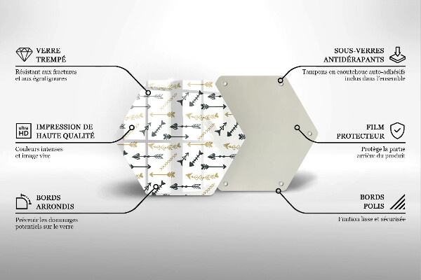 Chopping board Boho arrow pattern