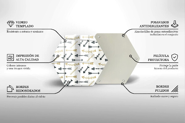 Chopping board Boho arrow pattern