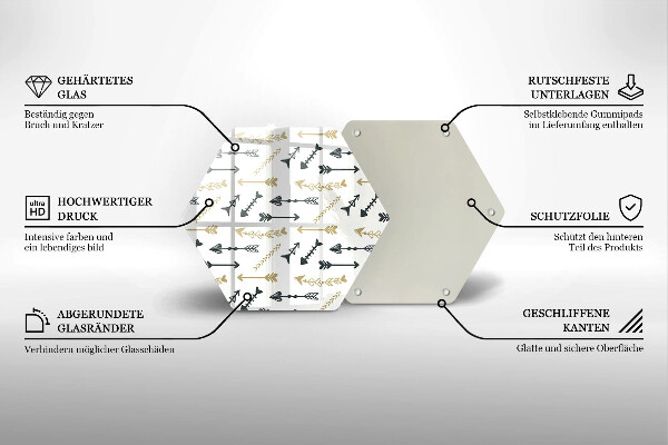 Chopping board Boho arrow pattern