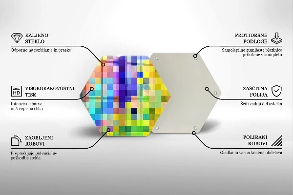 Chopping board Colorful squares pixels